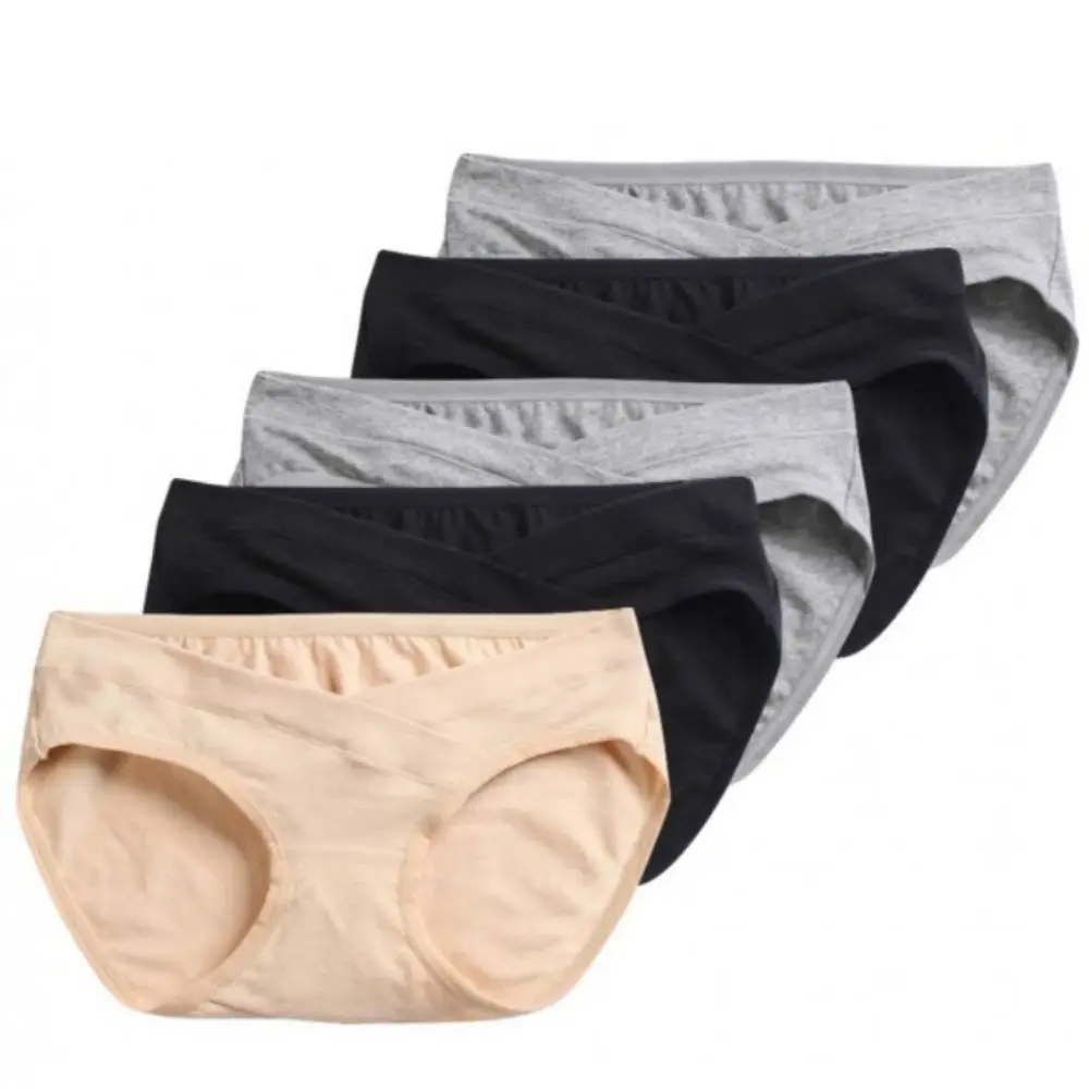 Low Waist Underwear Under The Bump Cotton Panties Belly Hugging Full