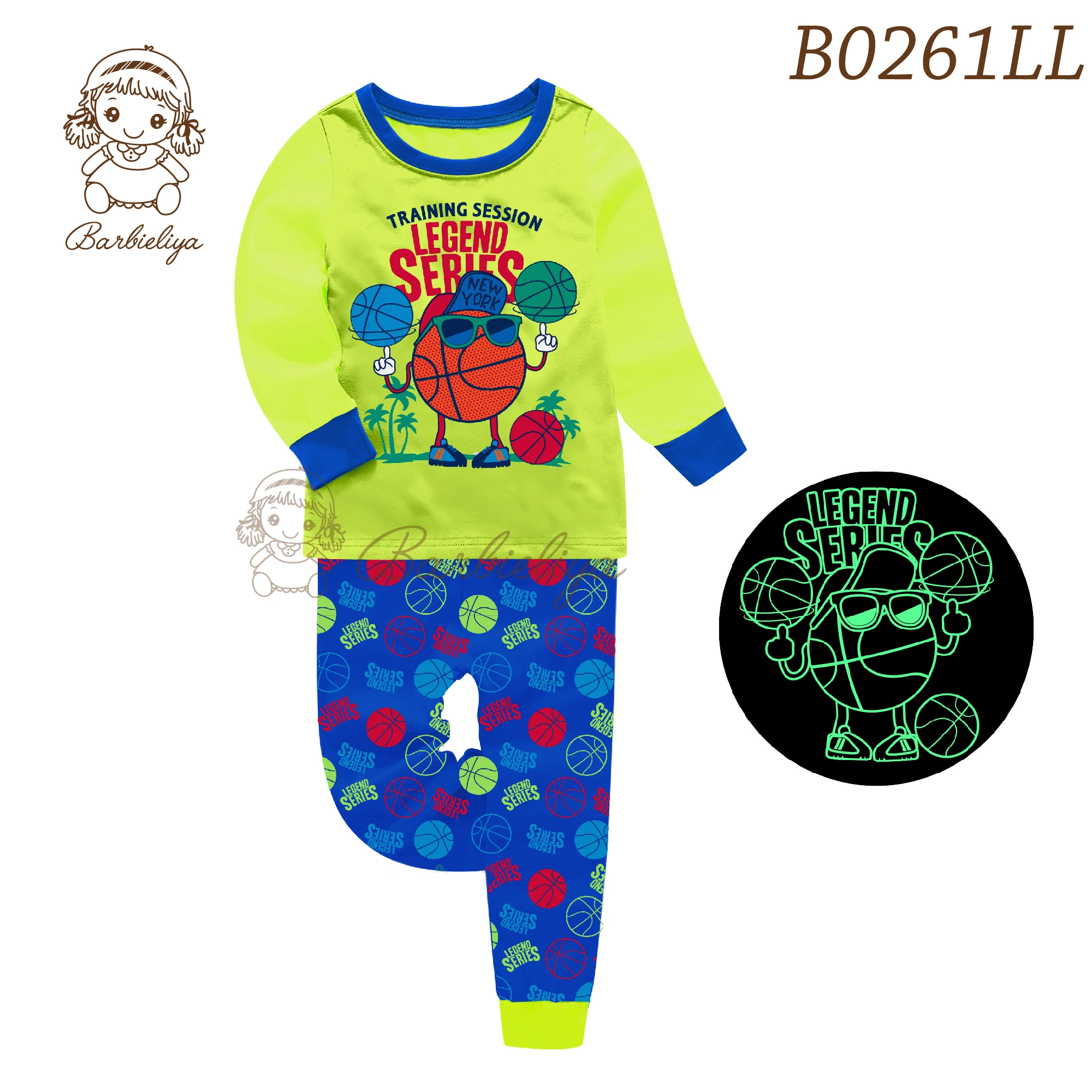 Пижама для девочек, пижама для мальчиков, светящаяся в темноте, единорог, детская длинная короткая Пижама