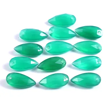 Wholesale Price Natural Onyx Green Loose Faceted Pear Briolette Gemstone Calibrated Size 15x7mm for jewelry making