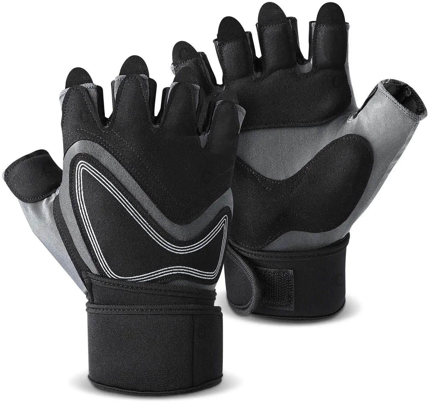 Men's Half Finger Weight Lifting Gloves Gym Cycling Fitness Sports Real Leather 