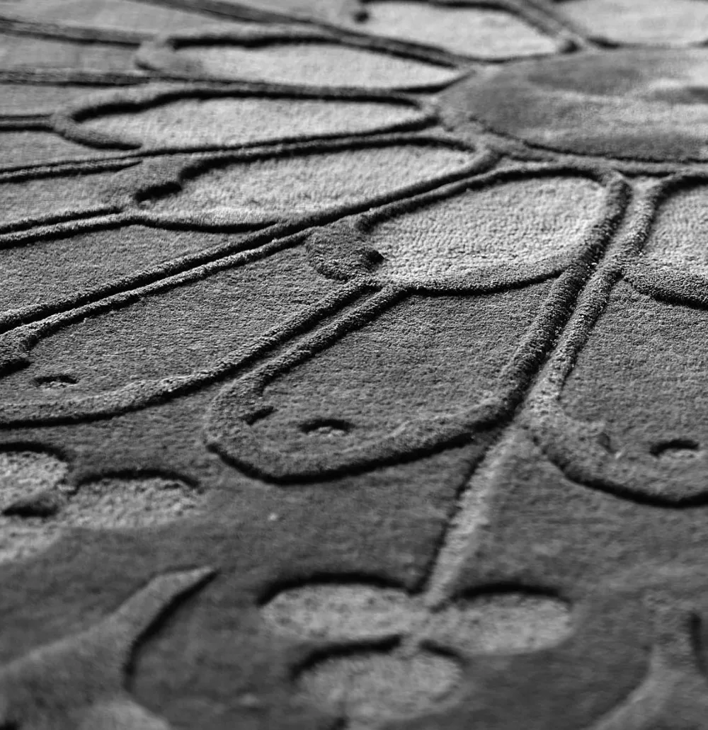 Custom Hand Tufting Gun Rugs Yarn With Wool Or Acrylic Or Nylon Customize Floral Round Machine