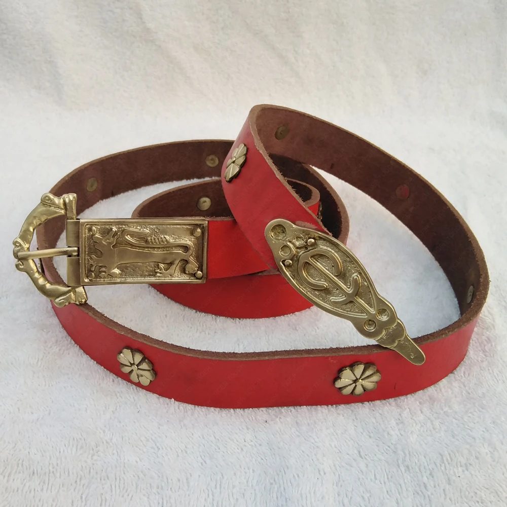 Flower Belt Mounts Suitable for Roma  Eastern Viking  a R E P l I c a From Tarsoly Belt Pouch with Brass Fitting Hand Made