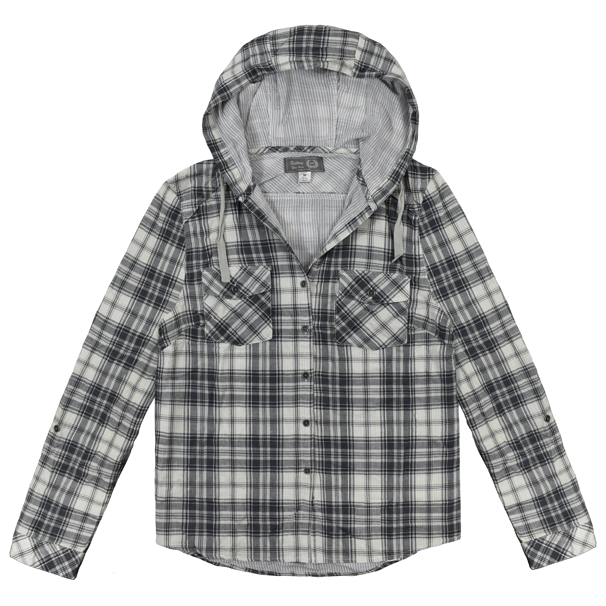 hoodie and plaid shirt