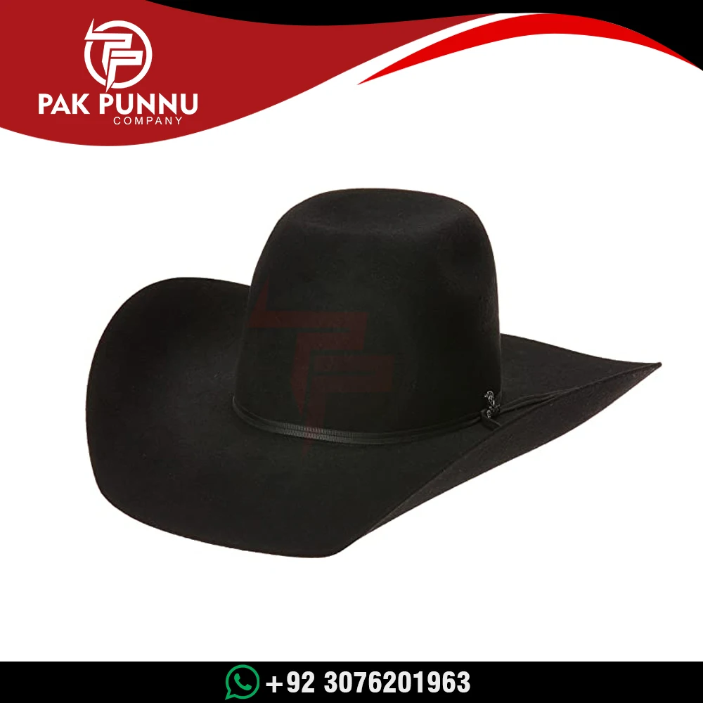 Mens Wool Crown Cowboy Brim 2 Cord Band Western Hat 100 Wool Buckle