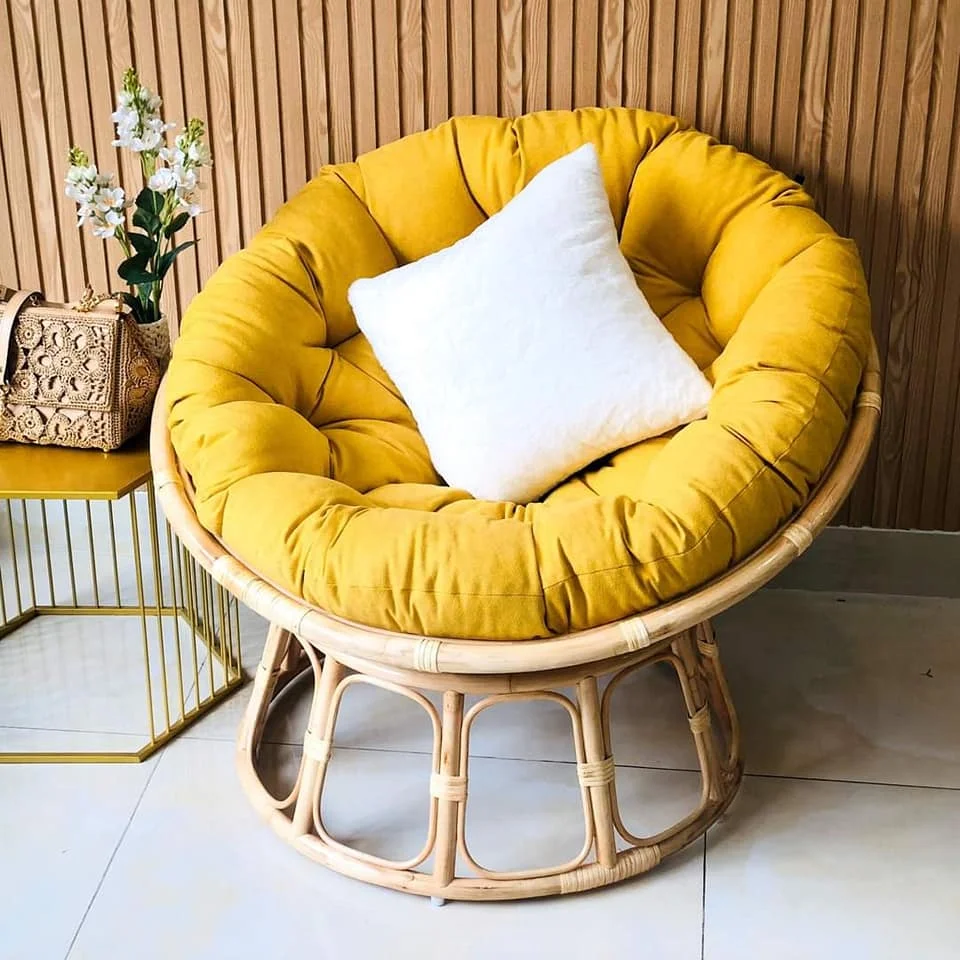 yellow papasan chair cushion