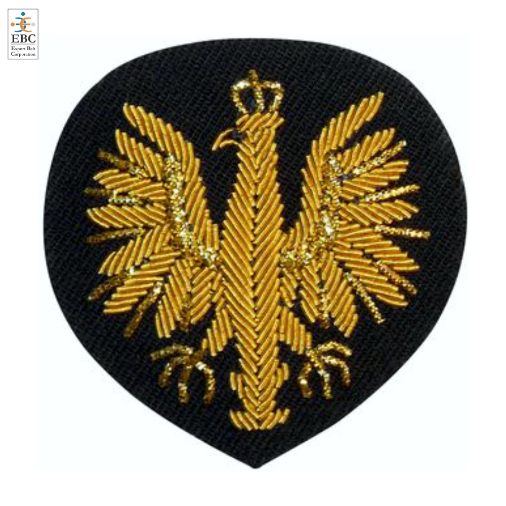 OEM White Bullion Polish Eagle Blazer Badge 3D Hat Patch Custom Mess