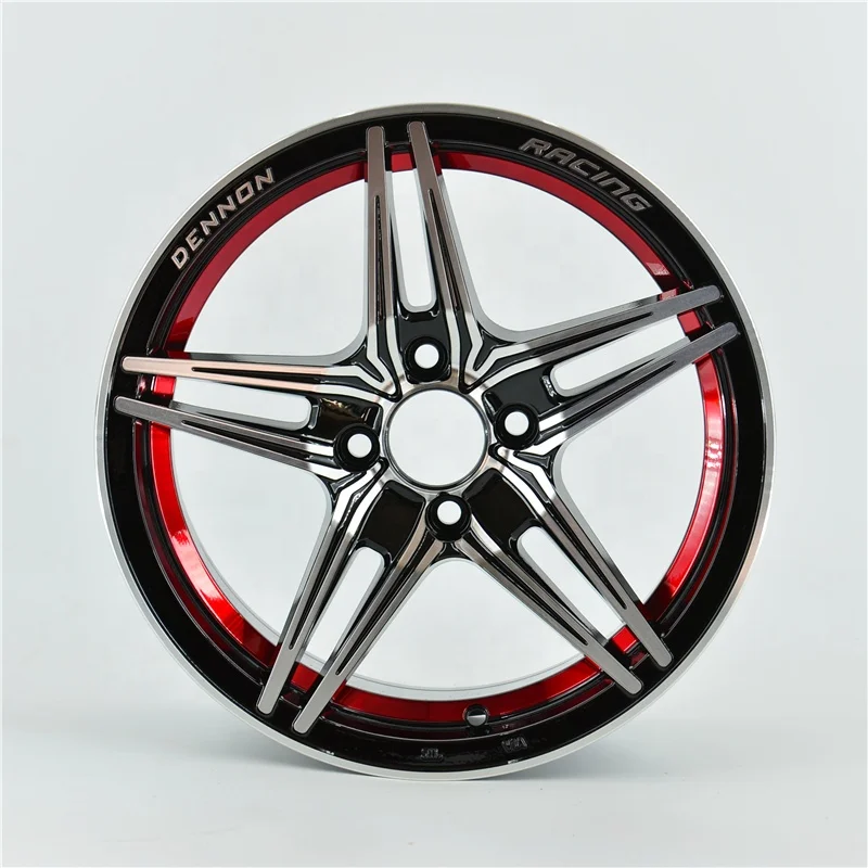 Custom Machine Face Black Red Line 114.3 15 Rims Alloy Wheel Aluminum