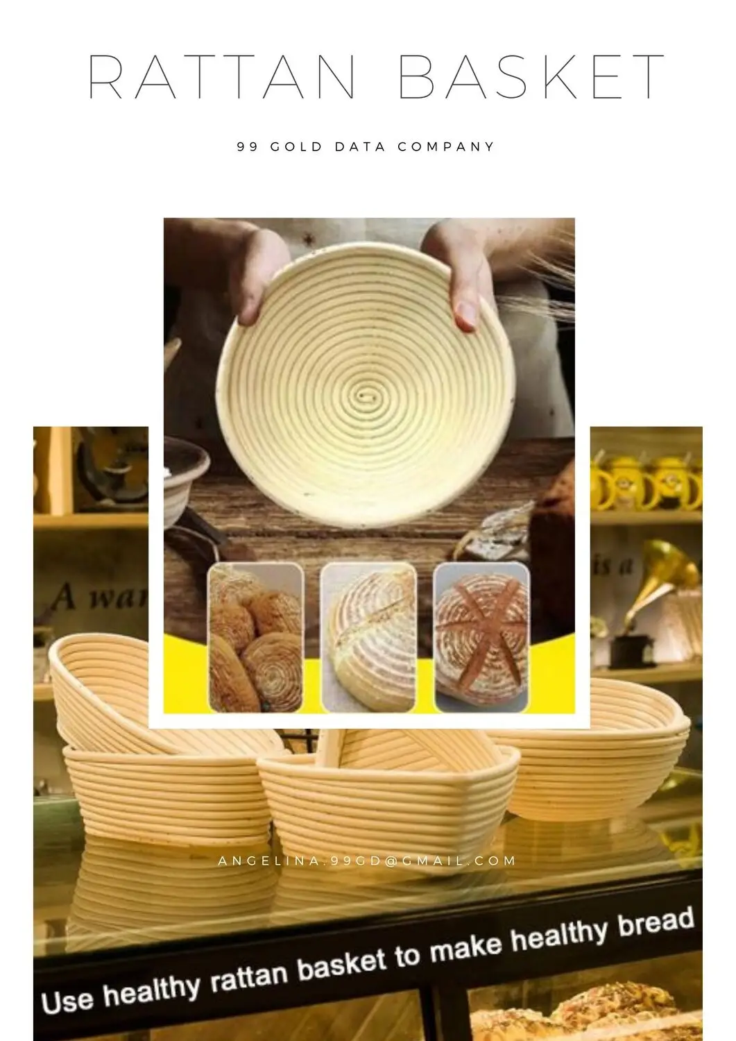 Natural Rattan Handmade Proofing Dough Baking Bowl Bread Fermentation ...