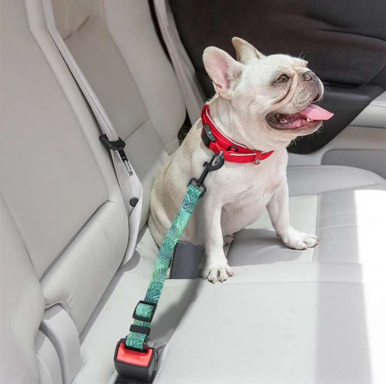 Premium Adjustable Custom Pattern Colorful Dog Seat Belt Pet Car Seat