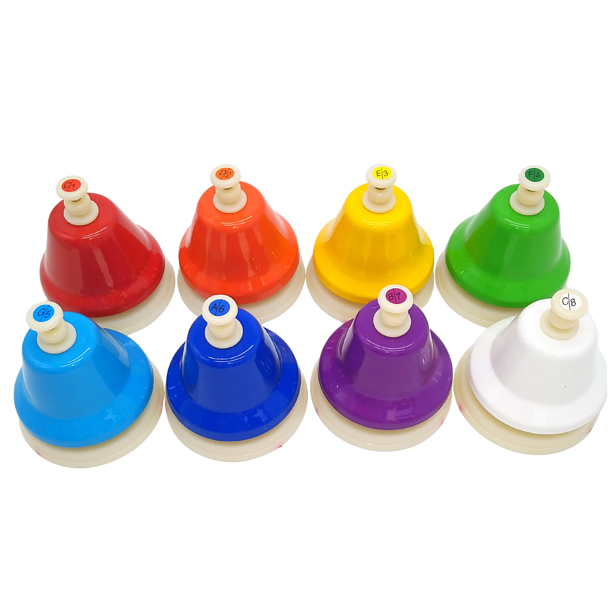 EJY 8 Note Diatonic Metal Hand Bells Set Musical Instrument for Musical Instrument Kids Gift 