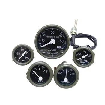 Willys MB Jeep Ford GPW CJ Speedometer Temp Oil Fuel Amp Gauges Kit A1 