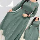 Full stitched party wear embroidery gown/kurti with moti work for girls and ladies
