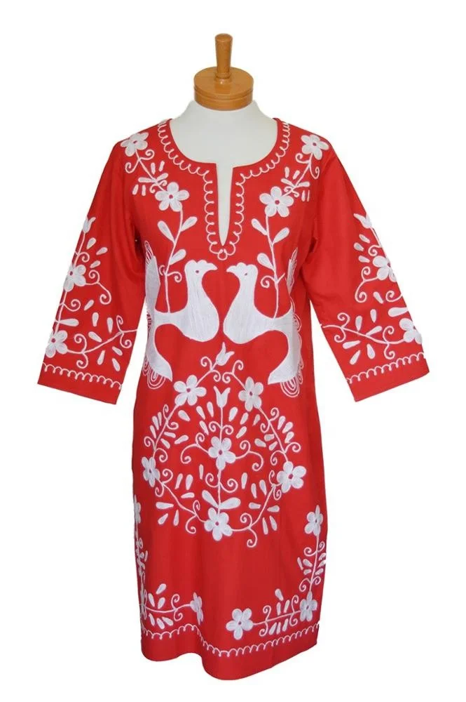 Latest 2025 Elegant Vintage Flora Boho Style Peasant Dress for Mature  Mexican Women Embroidered Neckline Lace Straight| Alibaba.com