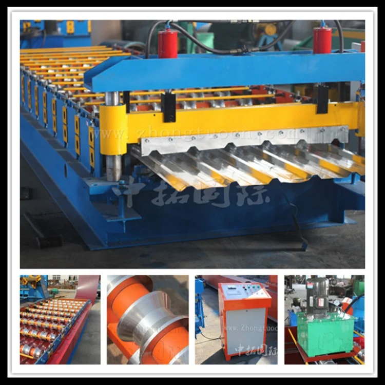 Simple Operate Metal Tile System Making 750 Profile Trapezoid Roof Sheet Cold Roll Forming Machine