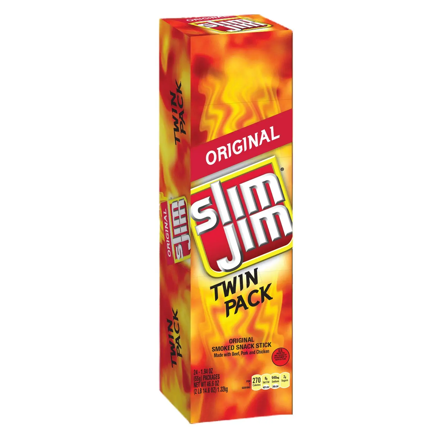 Slim Jim Giant - Original 27.5g Stick, 24 Count