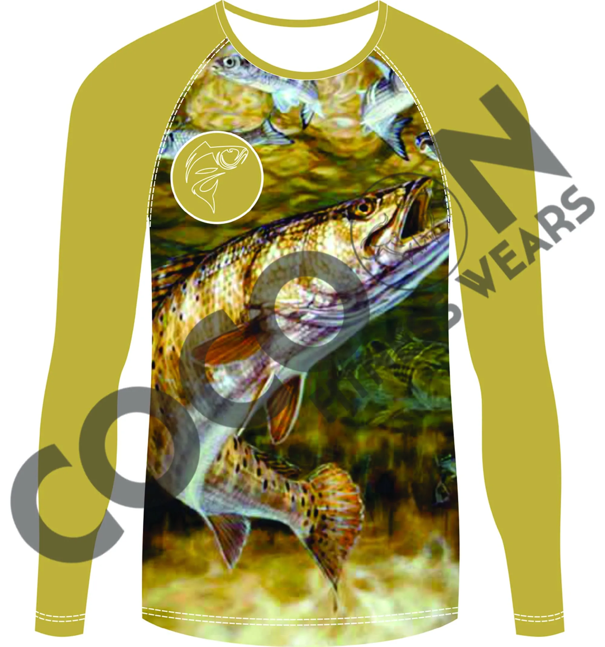 Quick Dry Fishing Jersey Long Sleeve UV Protection Sublimation