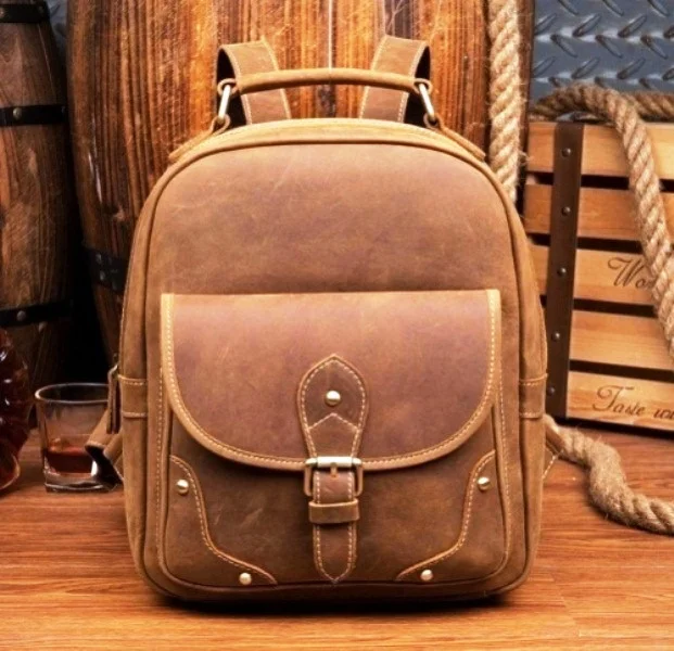 hipster leather backpack