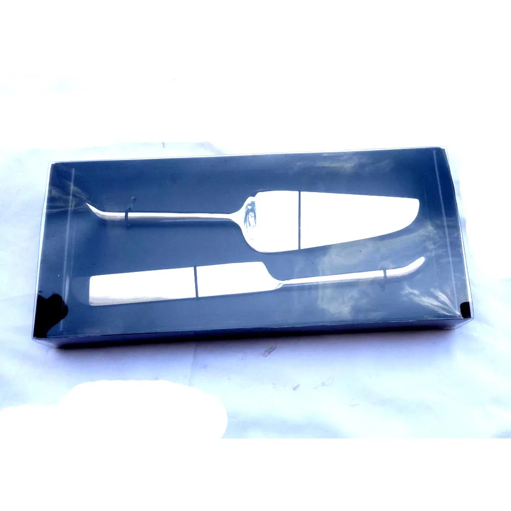 New Style Stainless Steel Wedding Brass Check Design Gold Handle Cake Server Cake Cutter And