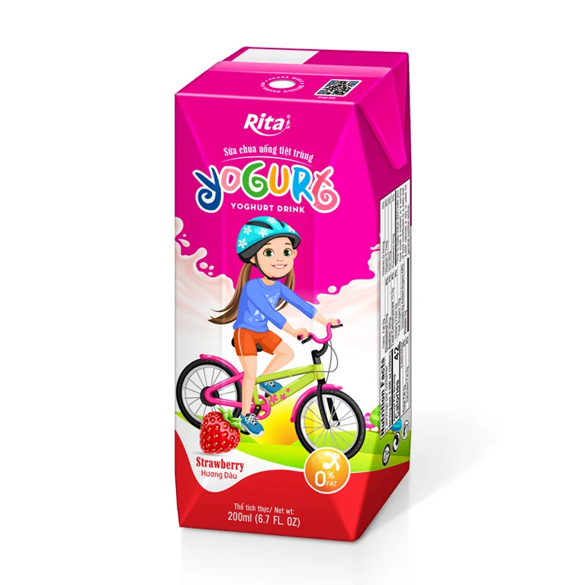 200ml Blueberry Yogurt Drink for Kids Puree in Box Packaging From Vietnam Beverage Supplier