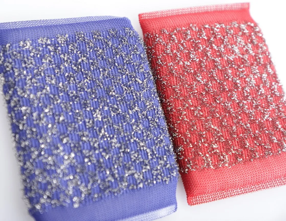 Diamond Pattern Stainless Steel Kitchen Sponge Very Tough Scrubber For