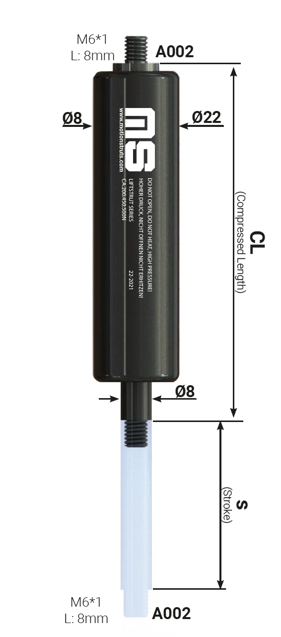 Pull Type Gas Piston Gas Strut Traction Reverse Action Piston Made In