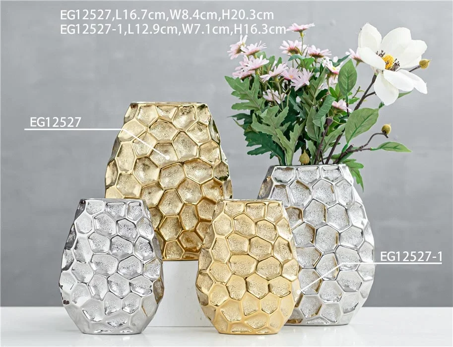 Nordic Flower Arrangement Ceramic Gold Flower Vase Buy Ceramic Gold