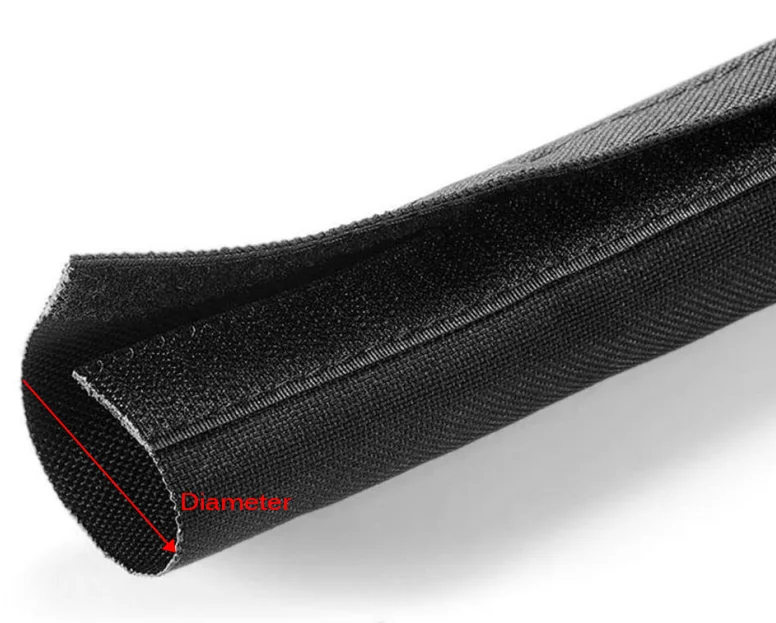 Woven Mesh Splitsleeve Wire Loom Hook And Loop Nylon Fast Wrap Sleeve