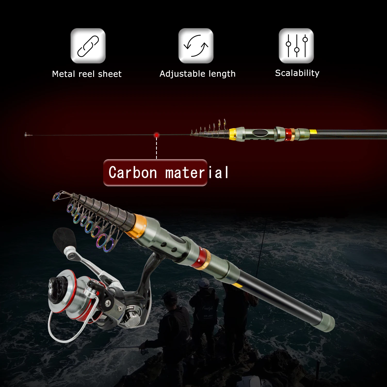 Aamzon Hot Selling 2.1m 2.4m 2.7m 3m Fishing Rod Carbon Fiber