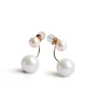 And Pearl Pearls Fine Jewelry 2 Ways Wear Stud And Ear 18K GOld Freshwater Pearl Pendant Earrings For Women
