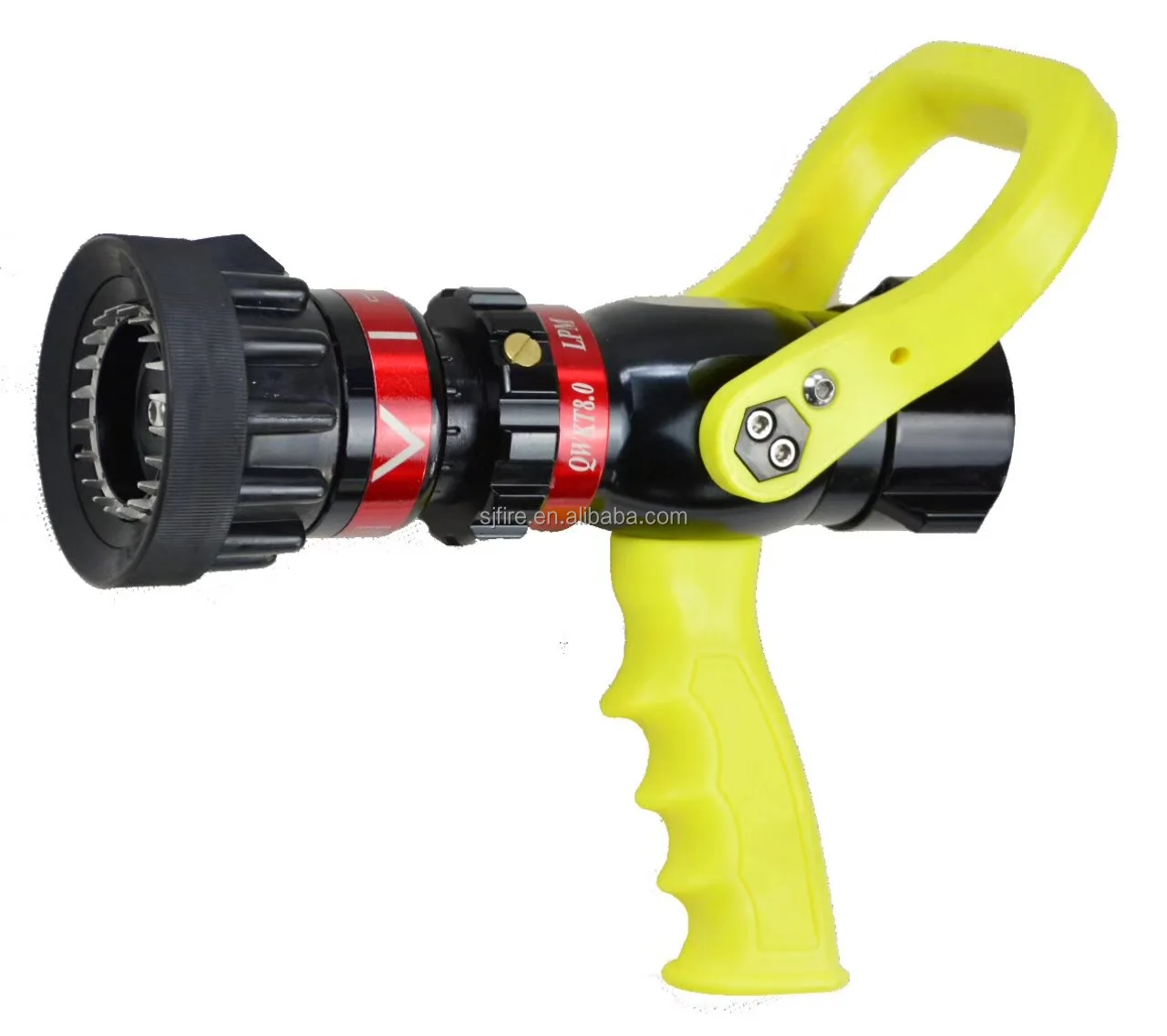 Red Black Colour Selectable Flow Pistol Grip Jet Spray Fog Water Screen Fire Nozzle
