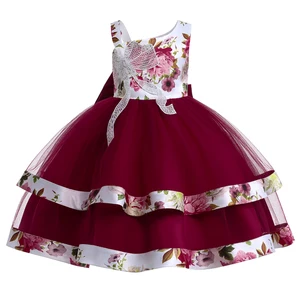 MQATZ Flower Girl Princess Wedding Ball Gown Dress Children Clothes Kids Floral Party Frock Girls Dresses