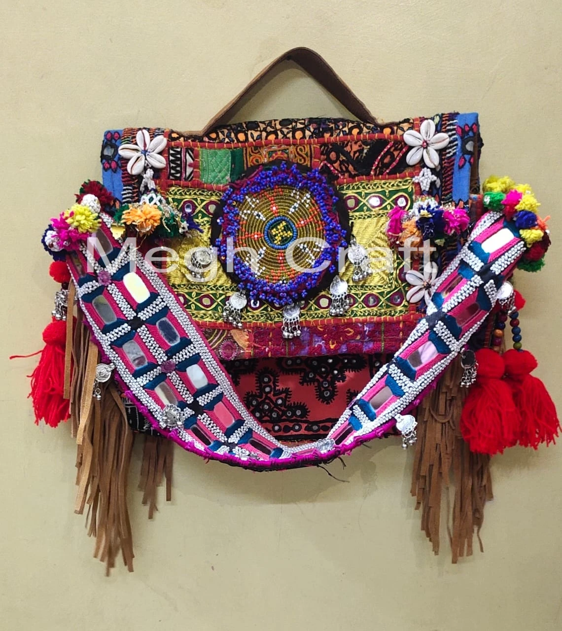Buy Sutliyan Gujarati Handmade Double-Sided Embroidery Black Regular Bag  for Women (12 * 16 Inch) at Amazon.in