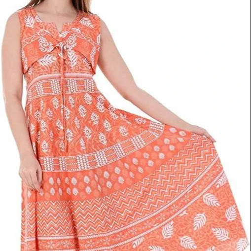 jaipuri print long frock