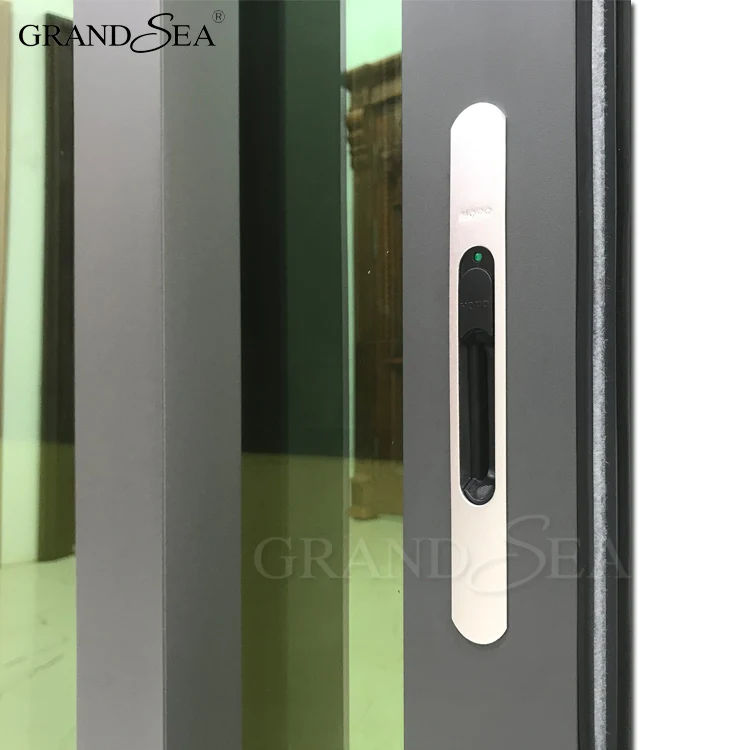 Power Coating Double Glazing Grey Color Aluminum Sliding Window