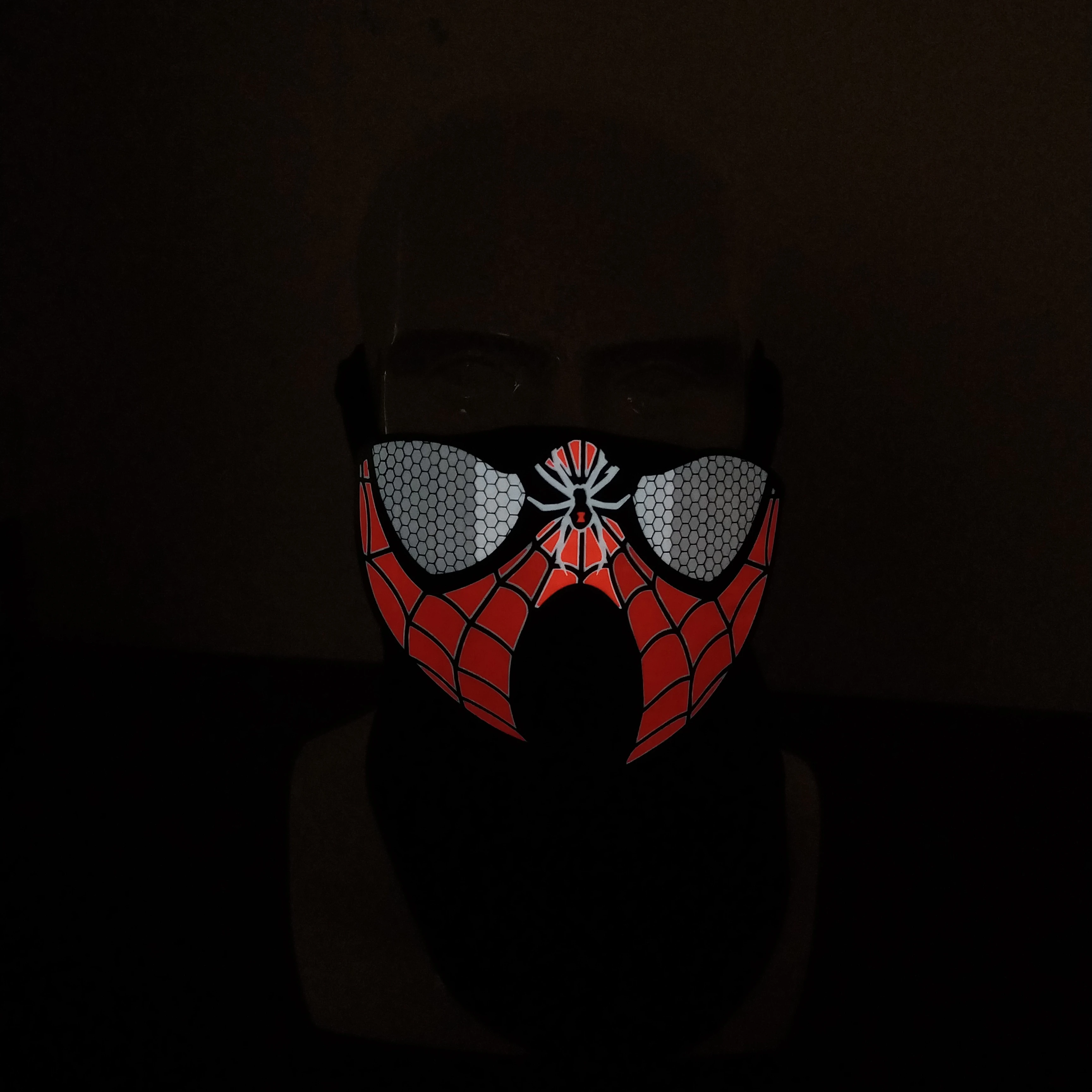 Spiderman Design Led Sound Activated Mask Light up Halloween Mask
