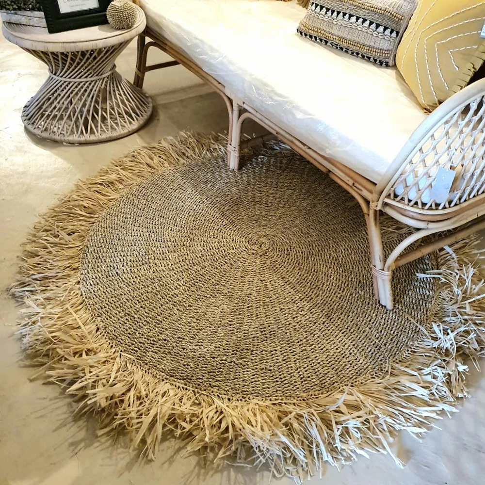 large round natural seagrass floor rugs