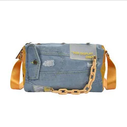 Wholesale New Fashion Design Canvas Hot Selling Women Messenger Bags Ready  To Ship 2023 Trendy Women Denim handbags From m.