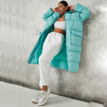 Puffer jacket puffer coat custom women winter outer wear padded Long plain quilted jacket