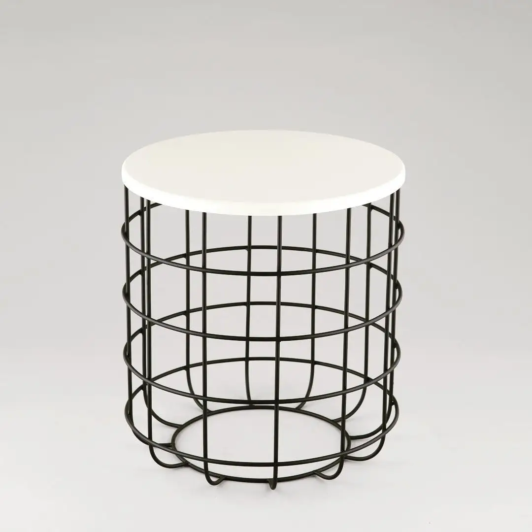 Nordic Round Corner Combination Wood and Iron Coffee Tables Living Room Furniture Wrought Iron Living Room Furniture Sets