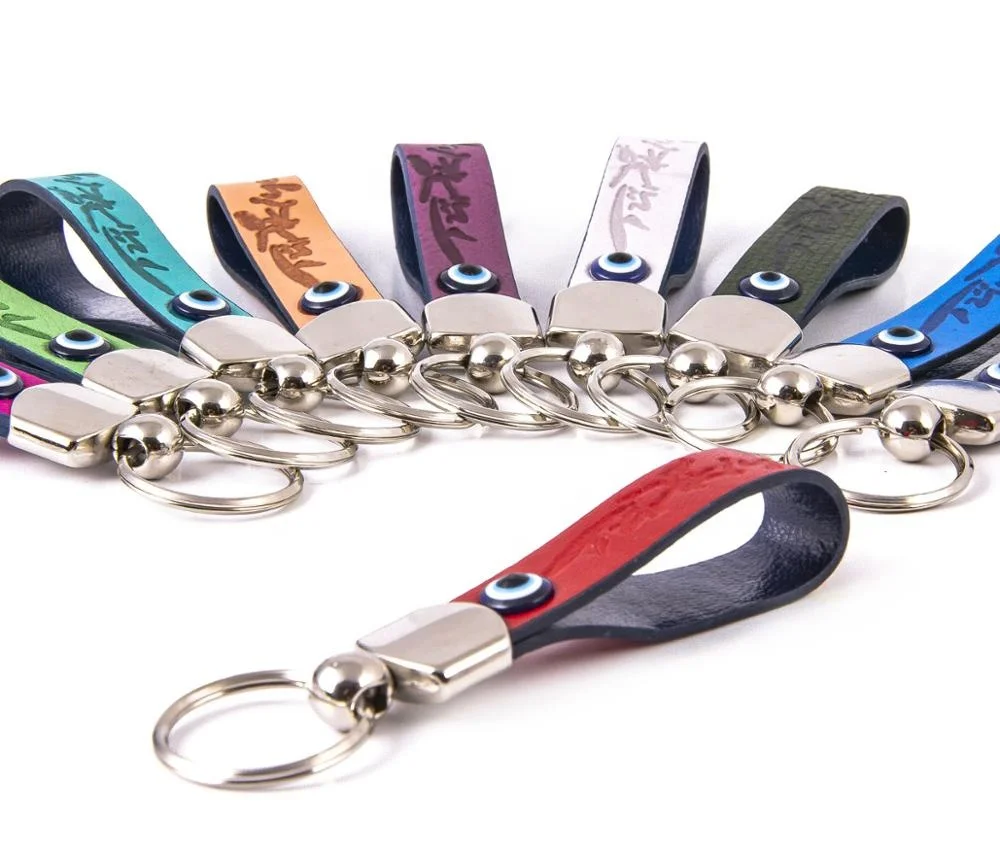Customizable Evil Eye Beaded Imitation Leather Key Chain From Turkey
