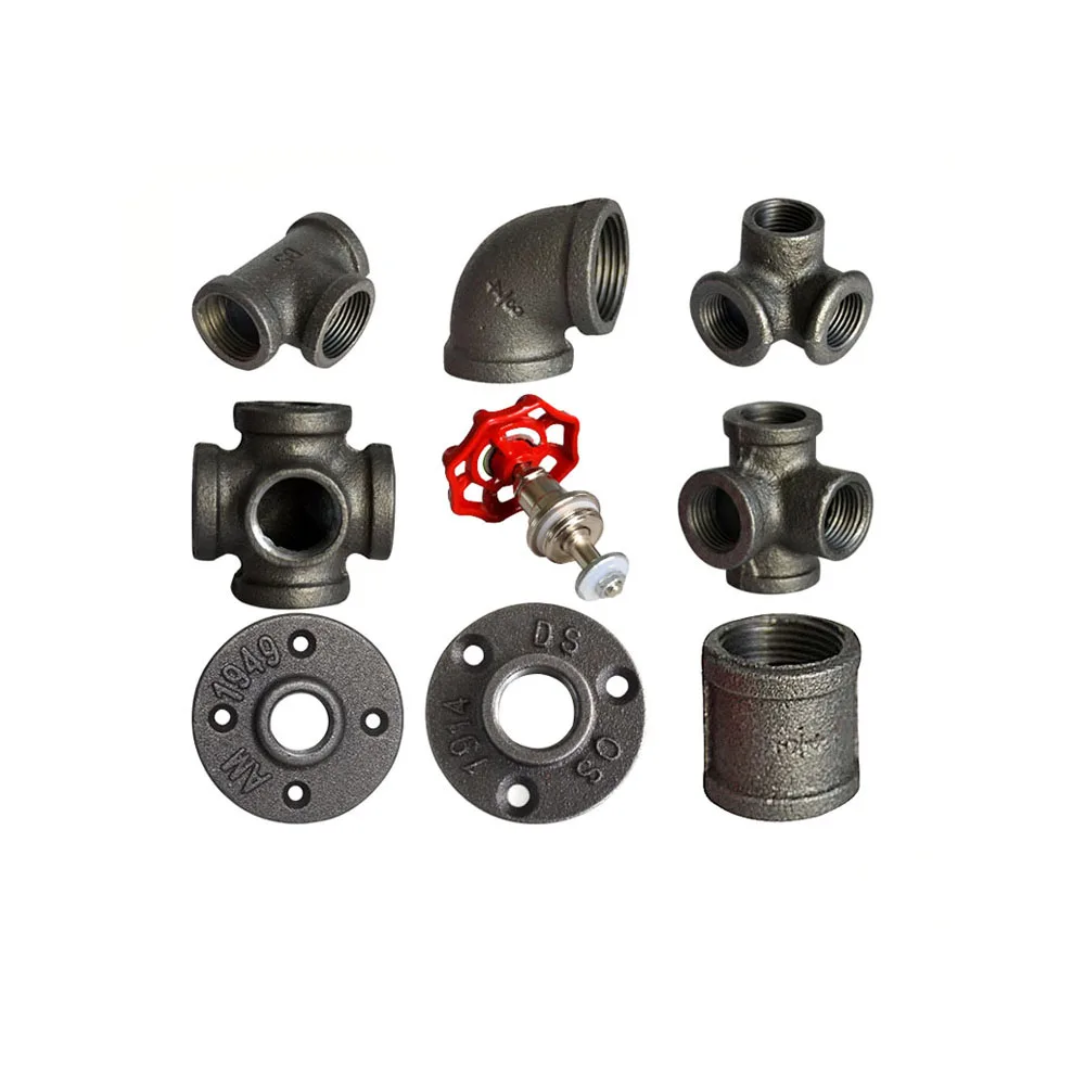 black color cast iron pipe fittings/malleable cast iron pipe fittings