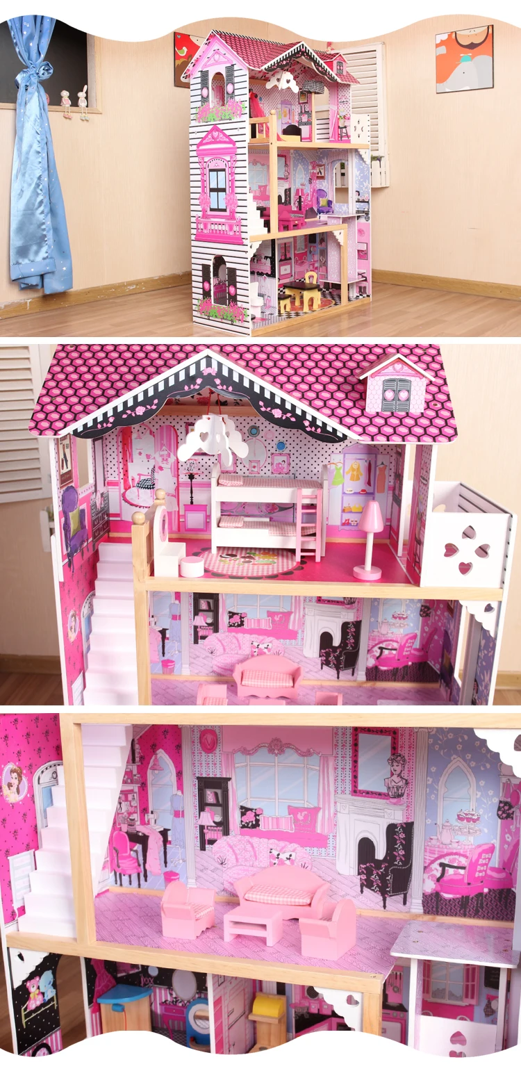 Custolmize Pink Girls Wooden Georgian Dolls House for Sale W06A420 - China Doll  Houses and LED Doll Houses price