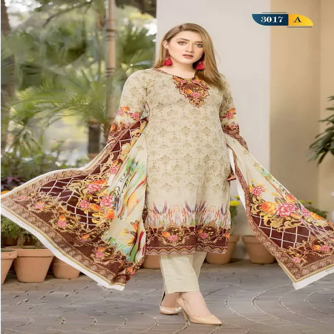 Casual Readymade Shalwar Kameez pakistaní bordado Traje de césped con duppatta.