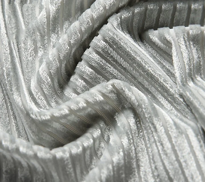 100% polyester woven Stretch Korean stock drawstring gold velvet knitted soft short plush fabric
