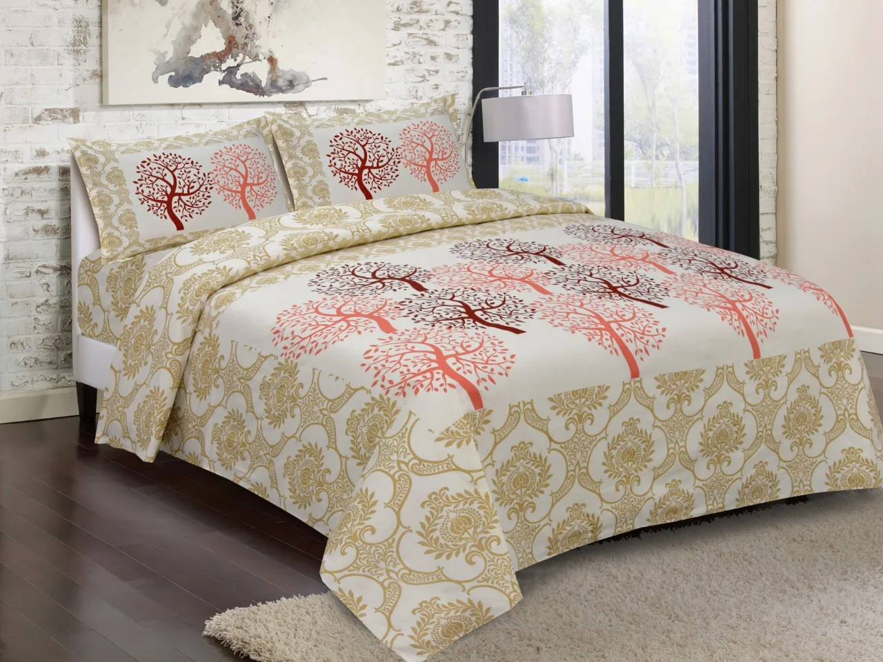 Indian Cotton Bedsheets 100 Cotton King Size Bedding Set Luxury Double