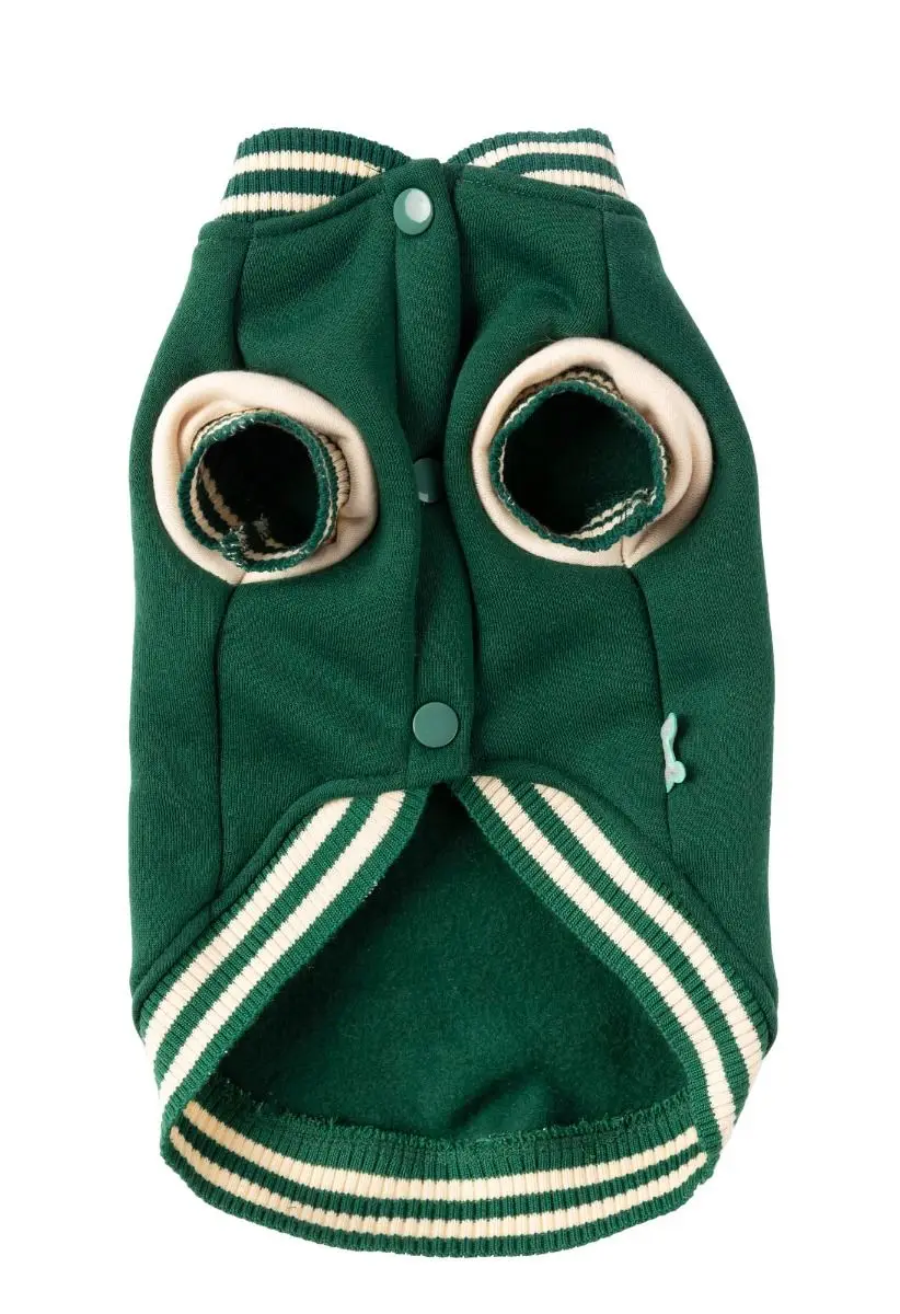 The Letterman Jacket Green Comfortable Adventure Jacket Pet Clothes