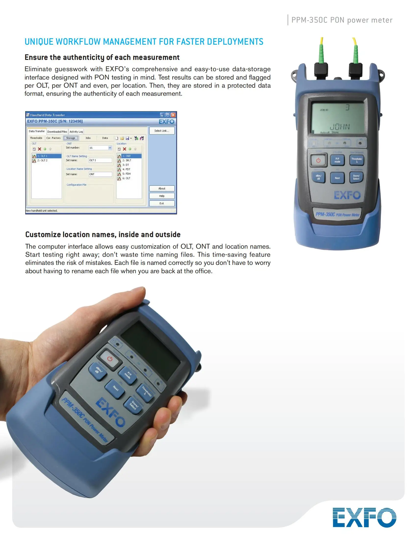 Exfo Ppm350c Pon Power Meter Fiber Optical Power Tester Buy Exfo Ppm