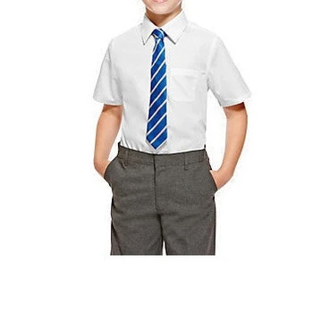 Design custom primary kids white color skirts black shirt pants wholesale School uniforms for boy girl