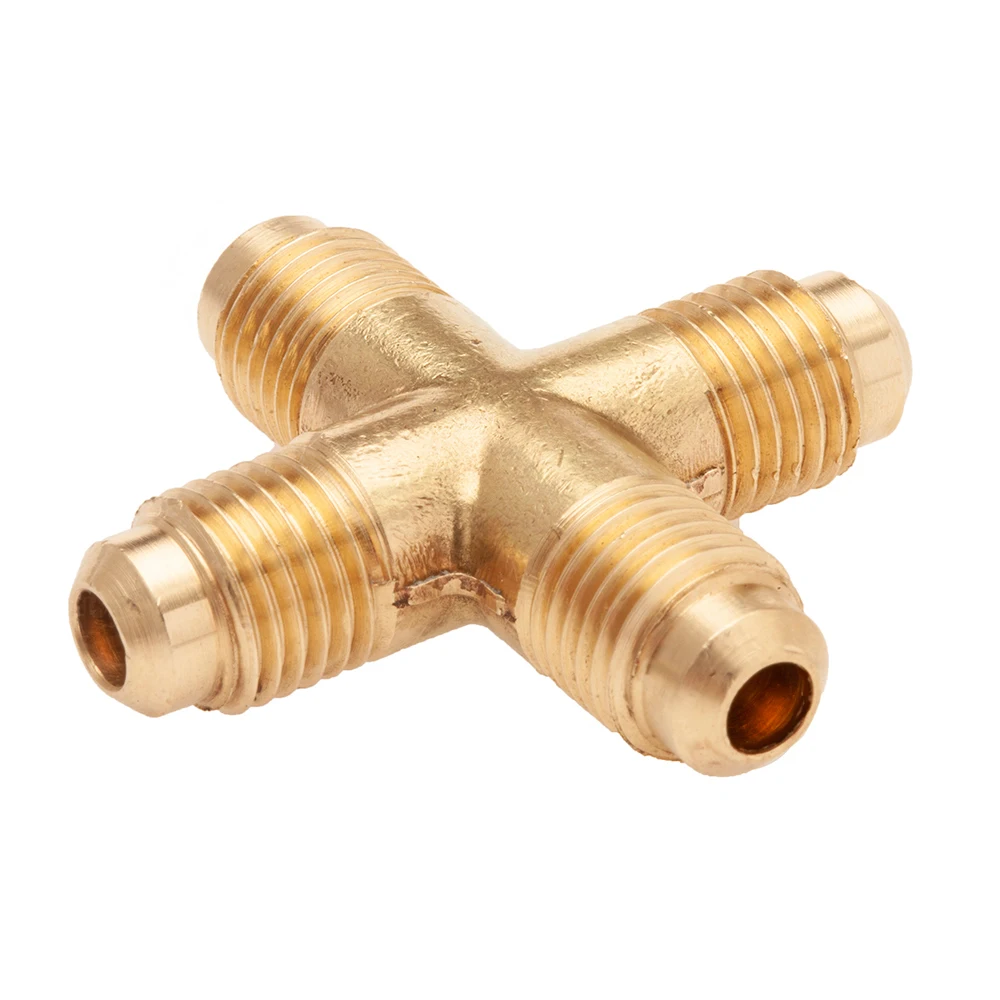 Brass Pipe Fitting 4 Way Equal Female Cross Connector Coupling 1/4" NPT 