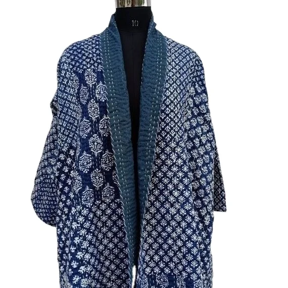 Latest Handmade Womans Jacket Kantha Quilted Jacket Kimono Cardigan